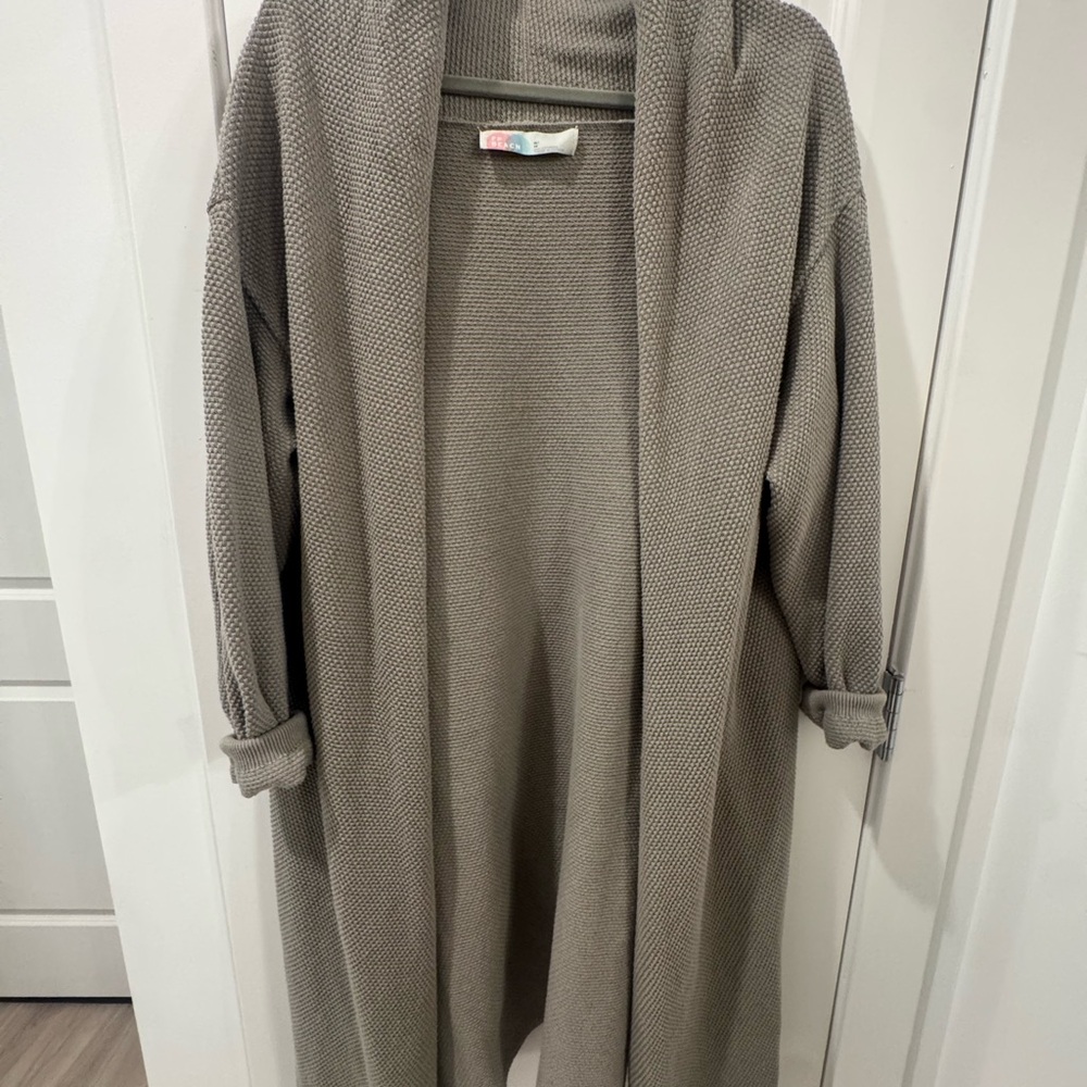 Free People Olive Open Front Cardigan